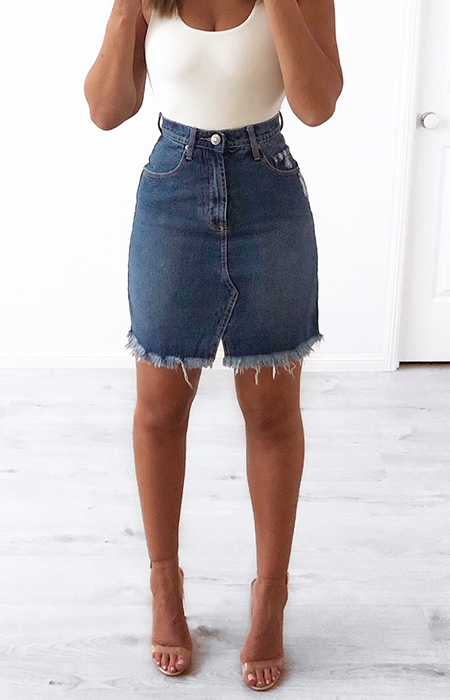 HUDSON MIDI SKIRT MIDNIGHT BLUE – Fayt The Label