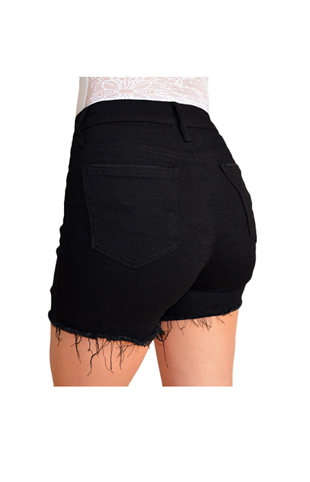 10155-Black-Ripped-Shorts-Back Cropped – Fashion Jam Essentials
