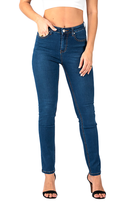 Wakee Blue Ultra High Rise Skinny Leg Jeans With Fade Line Detail 60127 ...
