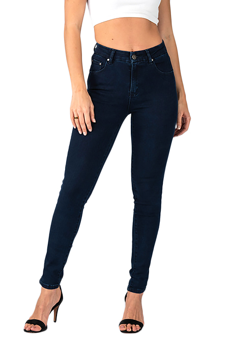 Wakee Dark Blue High Rise Skinny Leg Jeans 7072 - Fashion Jam Essentials